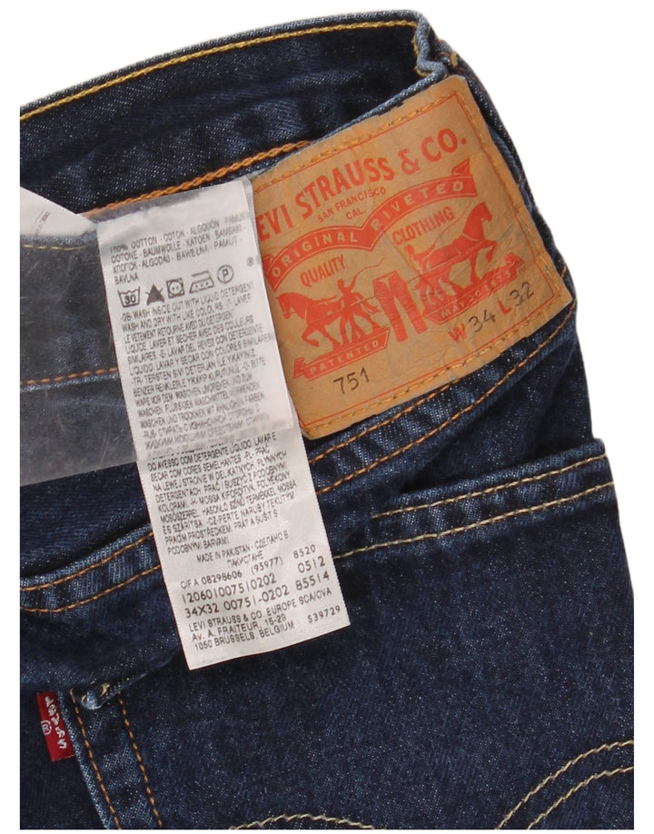 LEVI'S Ανδρικό 751 ίσιο τζιν W34 L28 Μπλε βαμβακερό