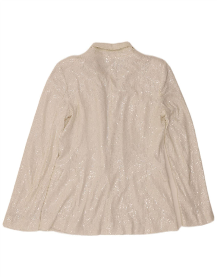 Zara Γυναικείο Μπουφάν με παγιέτες UK 10 Small White