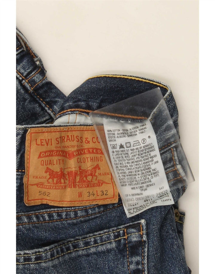 Levi's Mens 562 Straight Jeans W34 L32 Μπλε βαμβακερό