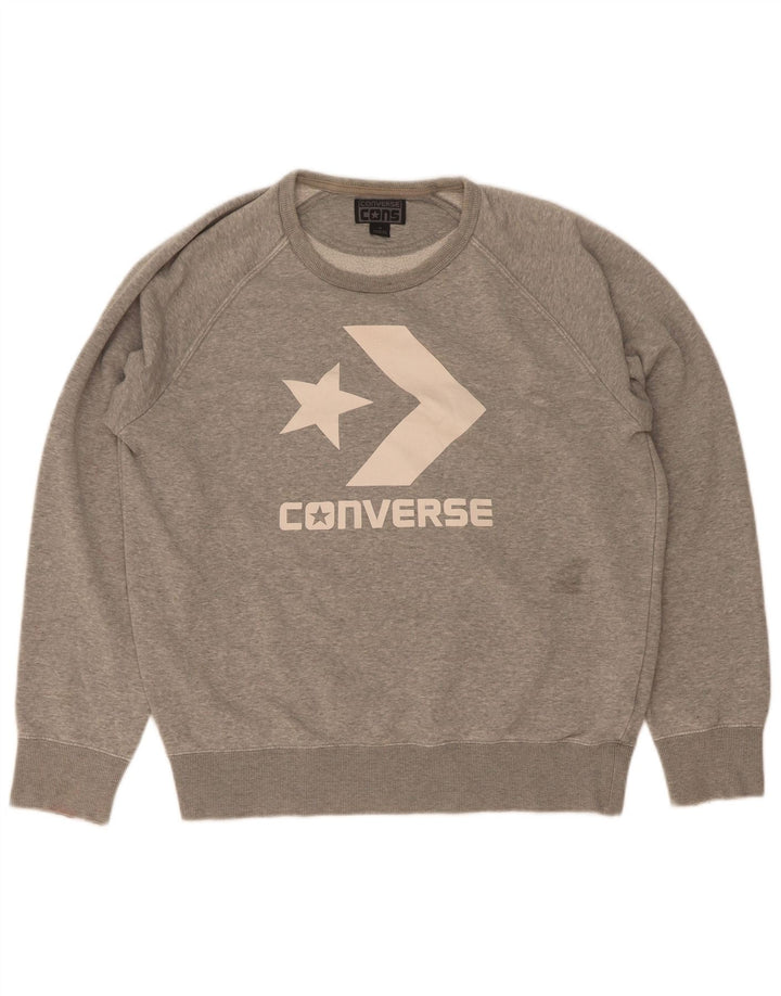 Γυναικείο Φούτερ Converse Graphic Jumper UK 14 Medium Grey Cotton