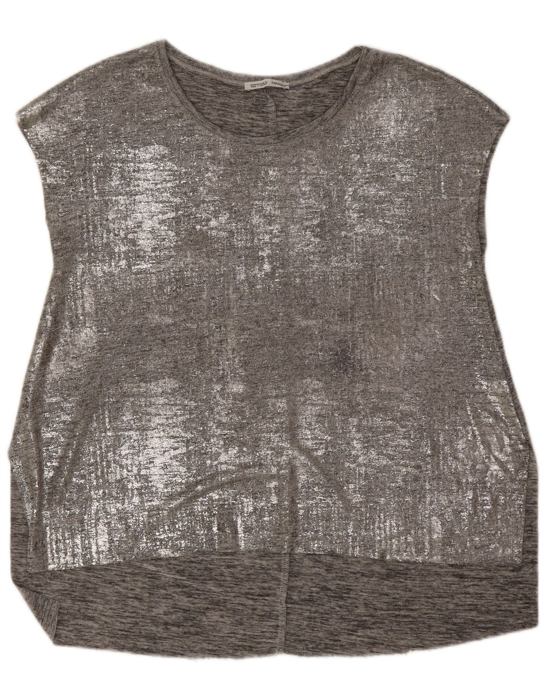 Zara Γυναικεία Αμάνικη Μπλούζα Τοπ UK 14 Medium Grey