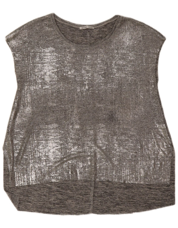 Zara Γυναικεία Αμάνικη Μπλούζα Τοπ UK 14 Medium Grey