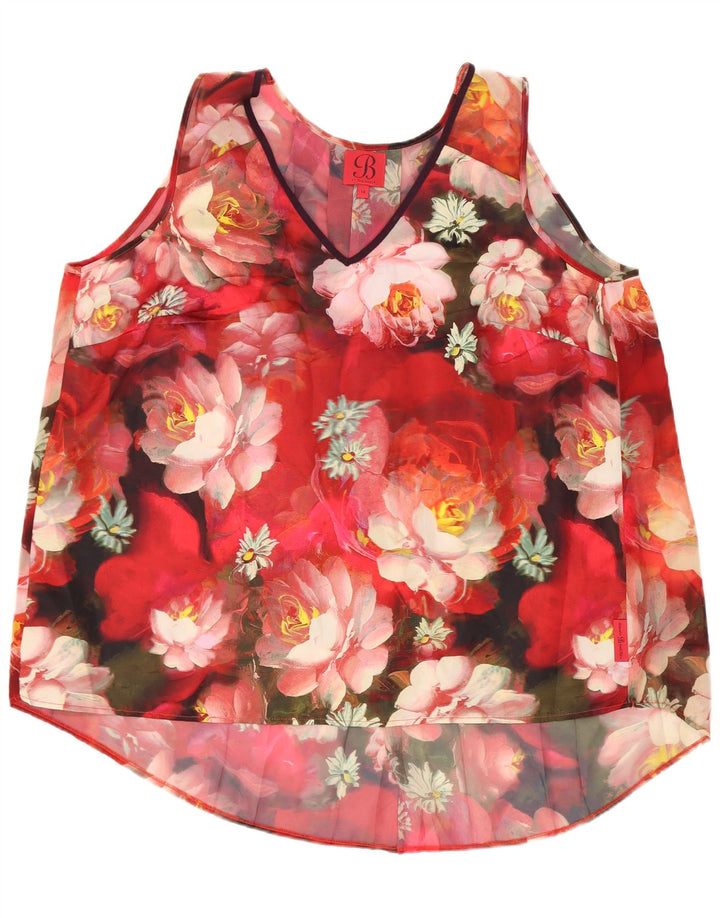 Γυναικεία μπλούζα Ted Baker Top UK 14 Large Red Floral Polyester