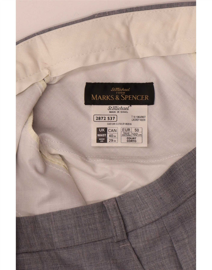 Marks & Spencer Ανδρικό ίσιο παντελόνι W40 L29 Γκρι Πολυεστέρας
