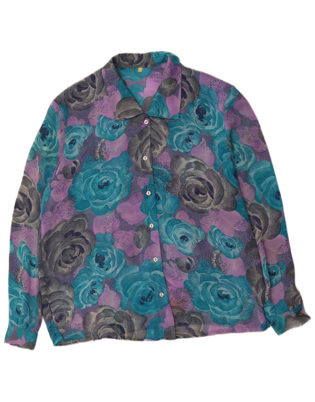 VINTAGE Γυναικείο Πουκάμισο Μπλούζα UK 18 XL Πολύχρωμο Floral