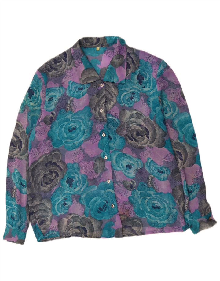 VINTAGE Γυναικείο Πουκάμισο Μπλούζα UK 18 XL Πολύχρωμο Floral