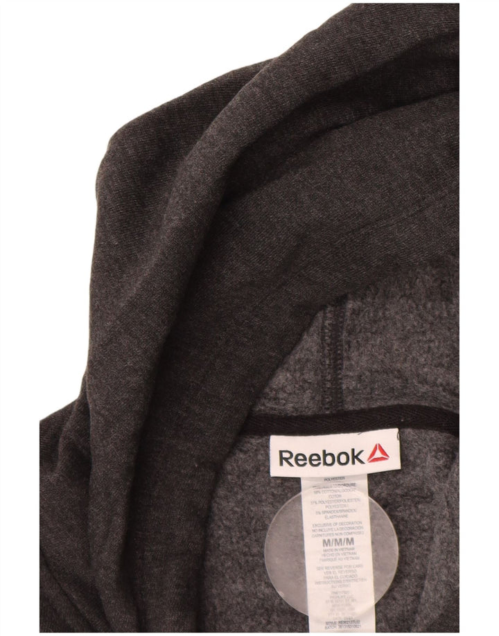 Reebok γυναικείο υπερμεγέθη γραφικό κουκούλα UK 14 Μεσαίο βαμβακερό γκρι