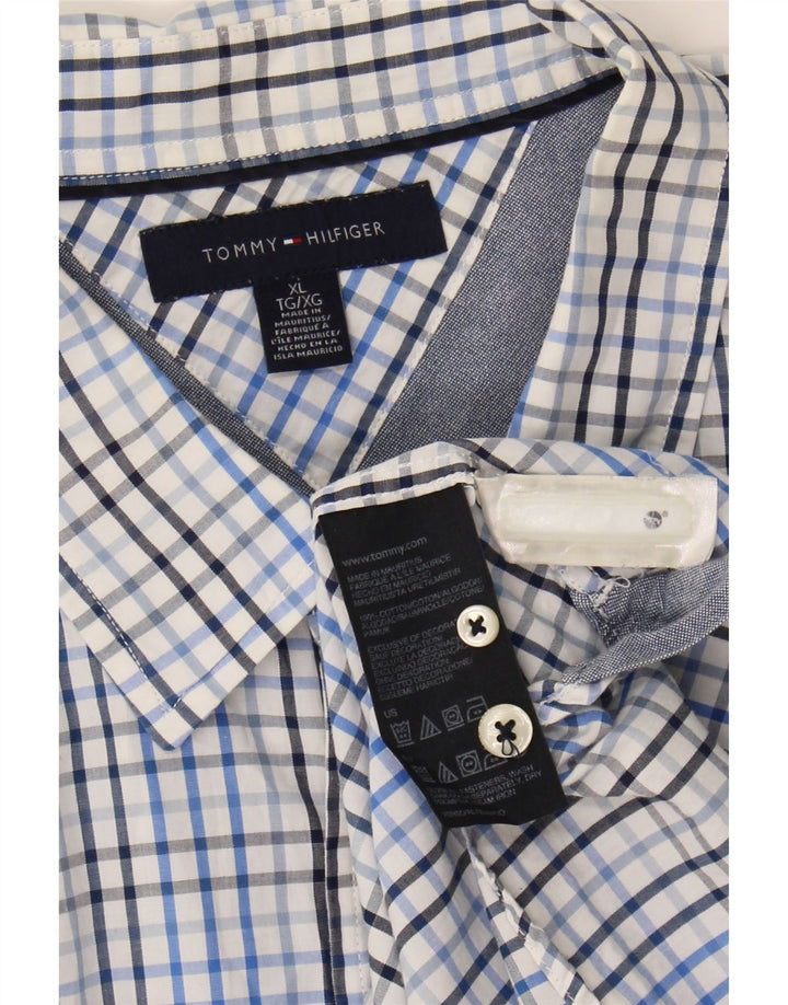 TOMMY HILFIGER Mens Shirt XL Blue Check Cotton Vintage Tommy Hilfiger and Second-Hand Tommy Hilfiger from Messina Hembry 
