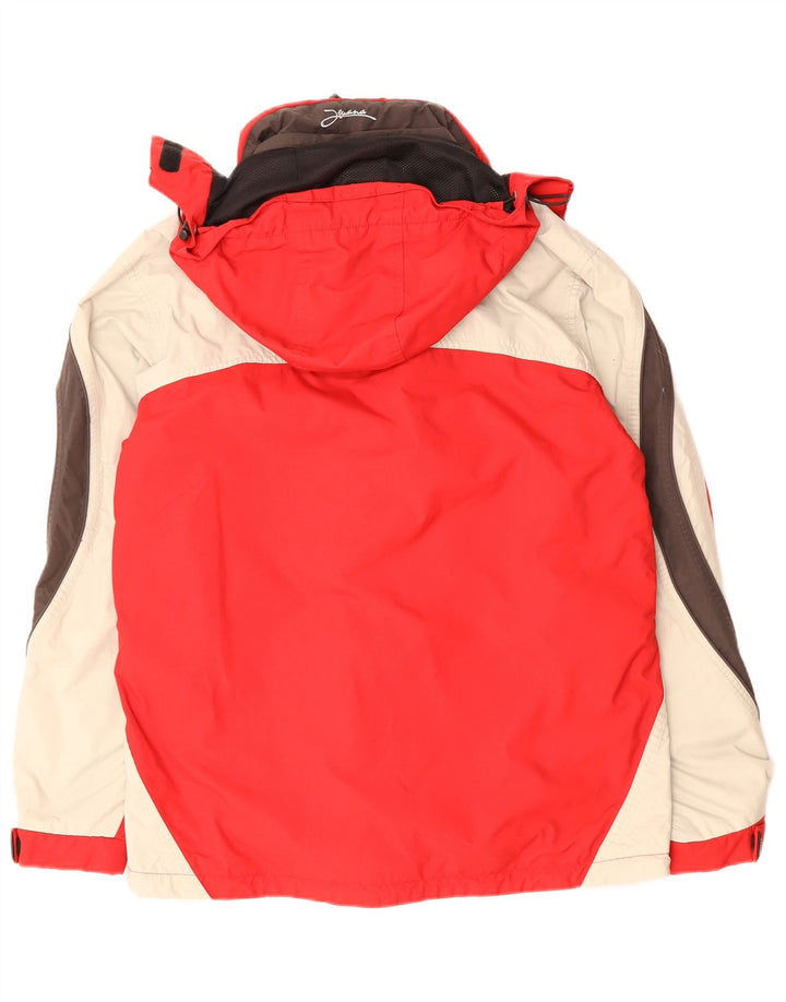 IGUANA Mens Hooded Ski Jacket UK 36 Small Red Colourblock Polyamide