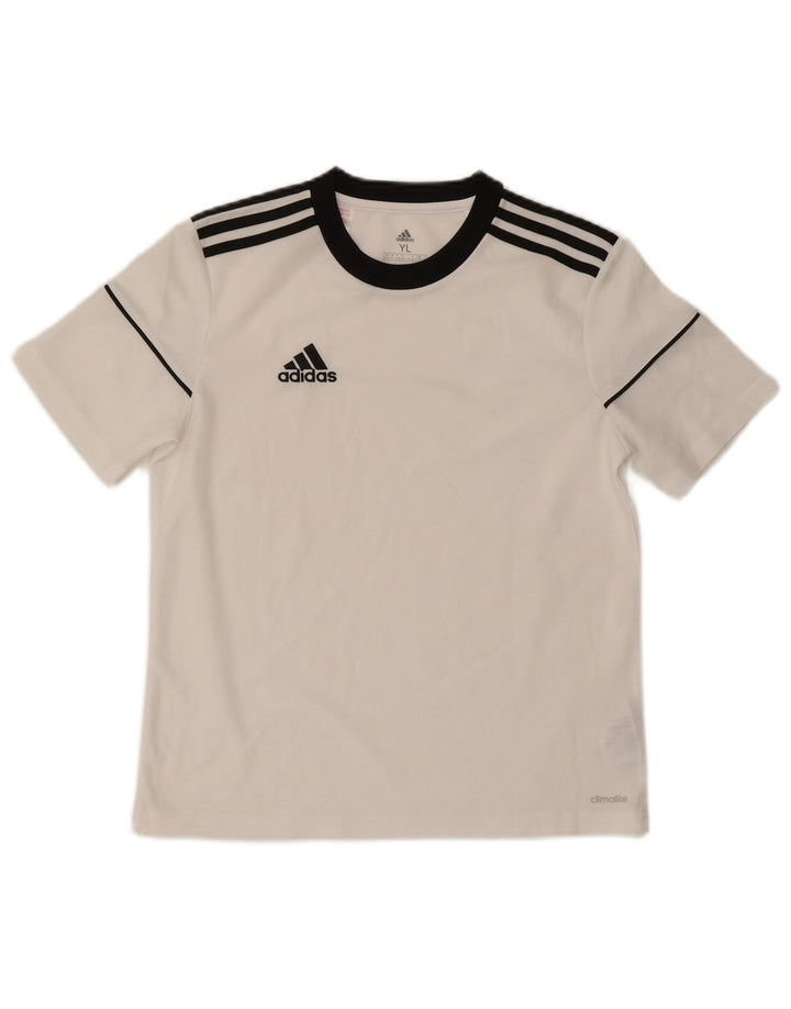 ADIDAS Boys Climalite T-Shirt Top 13-14 Years Large  White Polyester