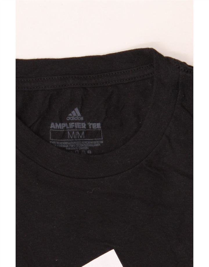 ADIDAS Mens Graphic T-Shirt Top Medium Black Cotton Vintage Adidas and Second-Hand Adidas from Messina Hembry 
