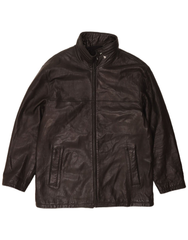 Pierre Cardin Ανδρικό Δερμάτινο Μπουφάν με κουκούλα UK 44 2XL Μαύρο