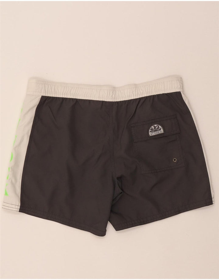 Sundek Mens Graphic Swimming Shorts Large Grey Colourblock