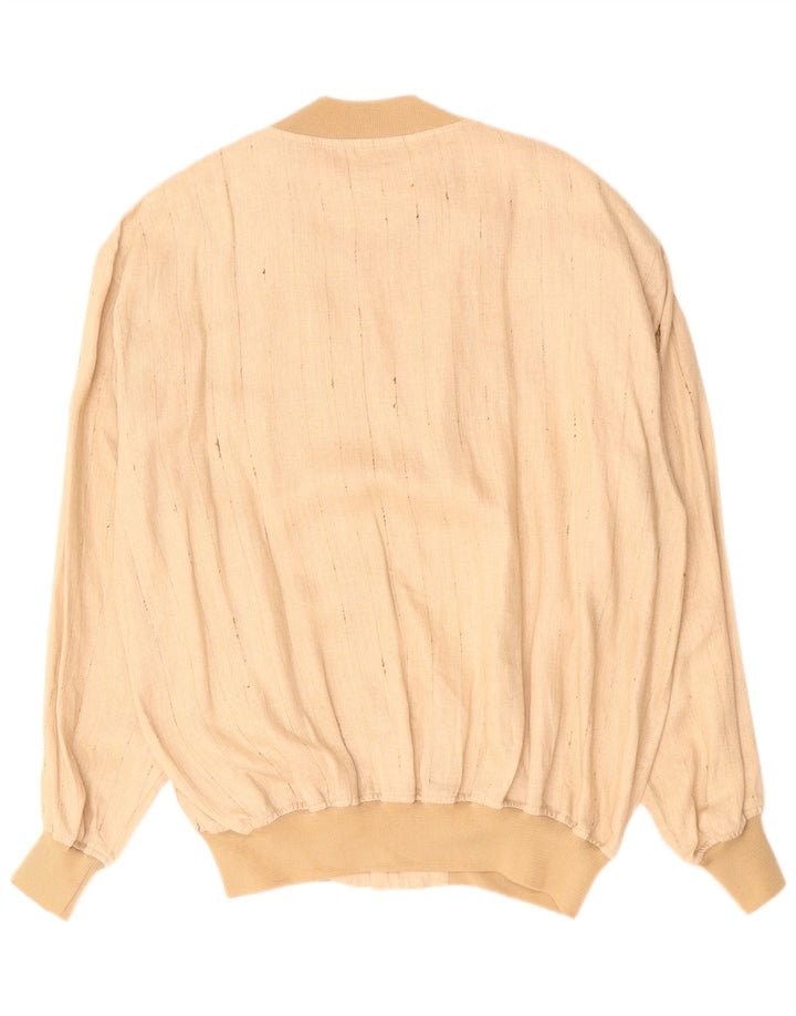 Ανδρικό μπουφάν VINTAGE Bomber UK 42 XL Λευκό μπεζ Pinstripe