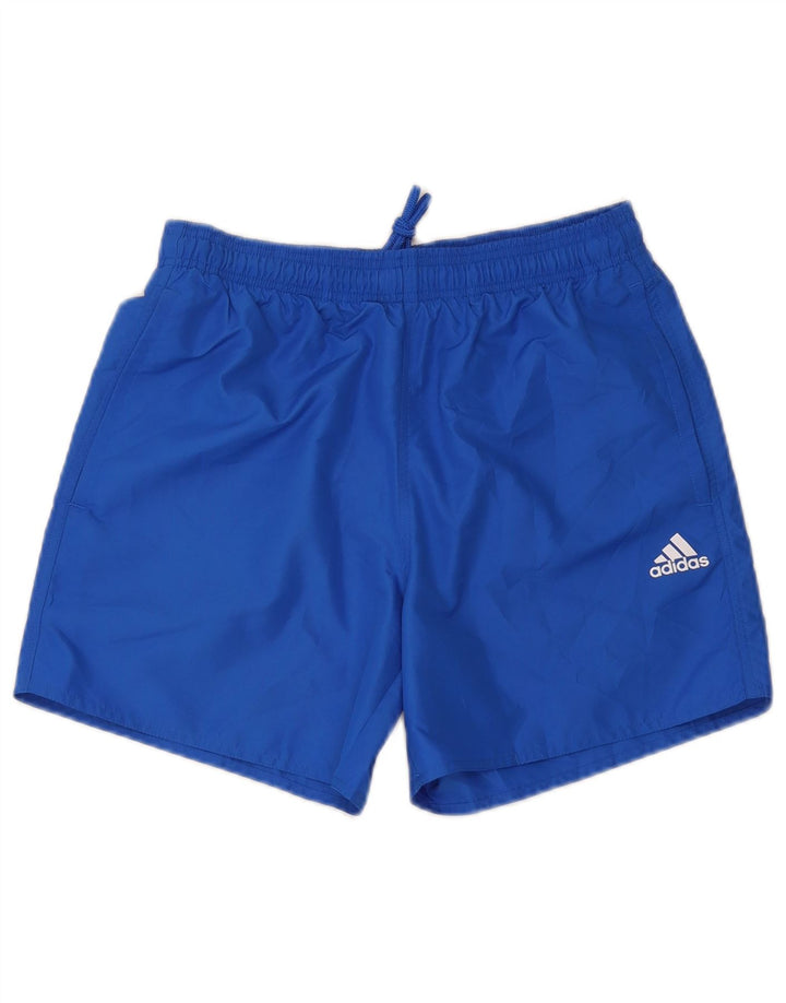 Ανδρικό αθλητικό σορτς Adidas από μεσαίο μπλε πολυεστέρα