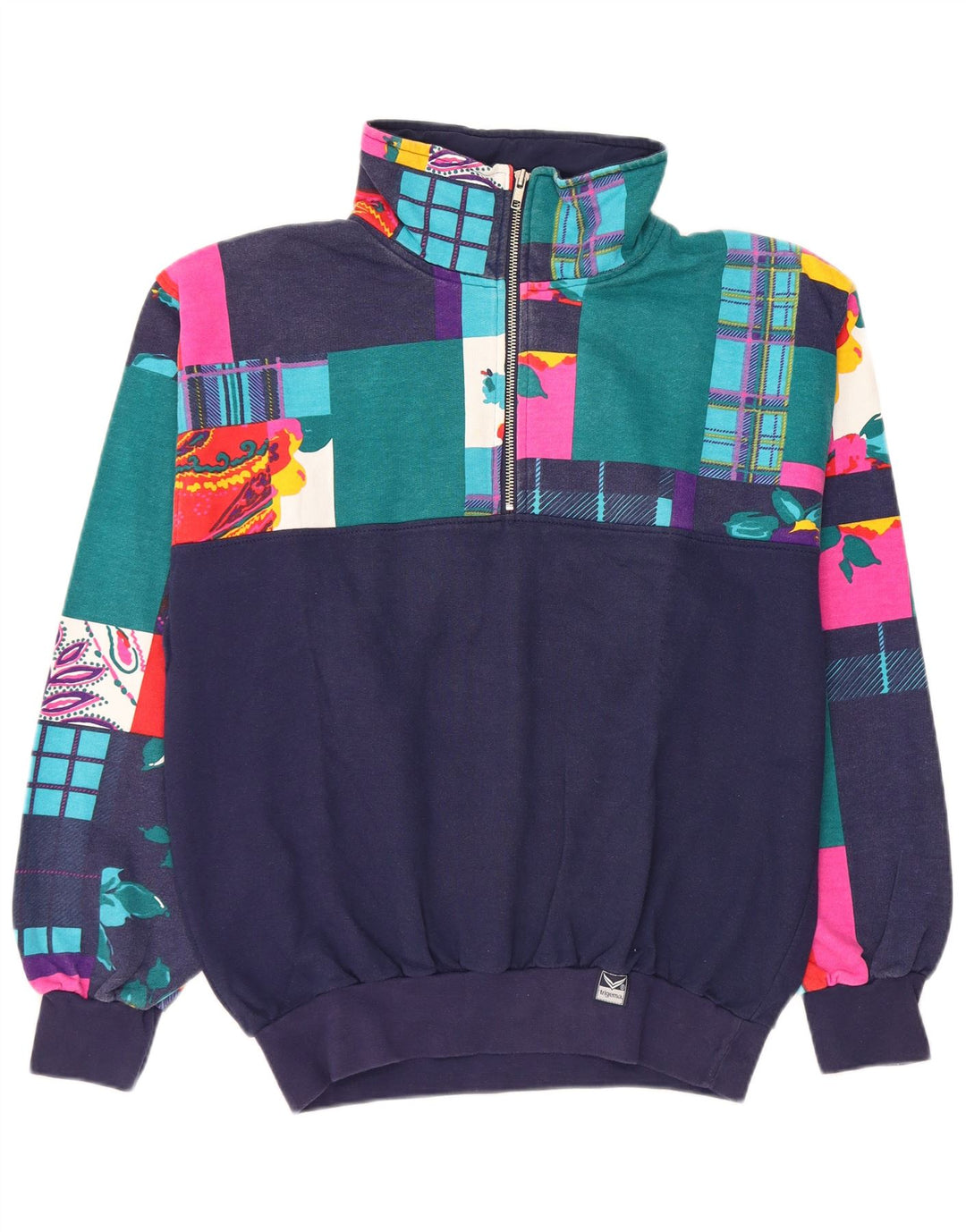 TRIGEMA Γυναικεία Ολόσωμη φόρμα UK 14 Medium Navy Blue Patchwork Βαμβακερό