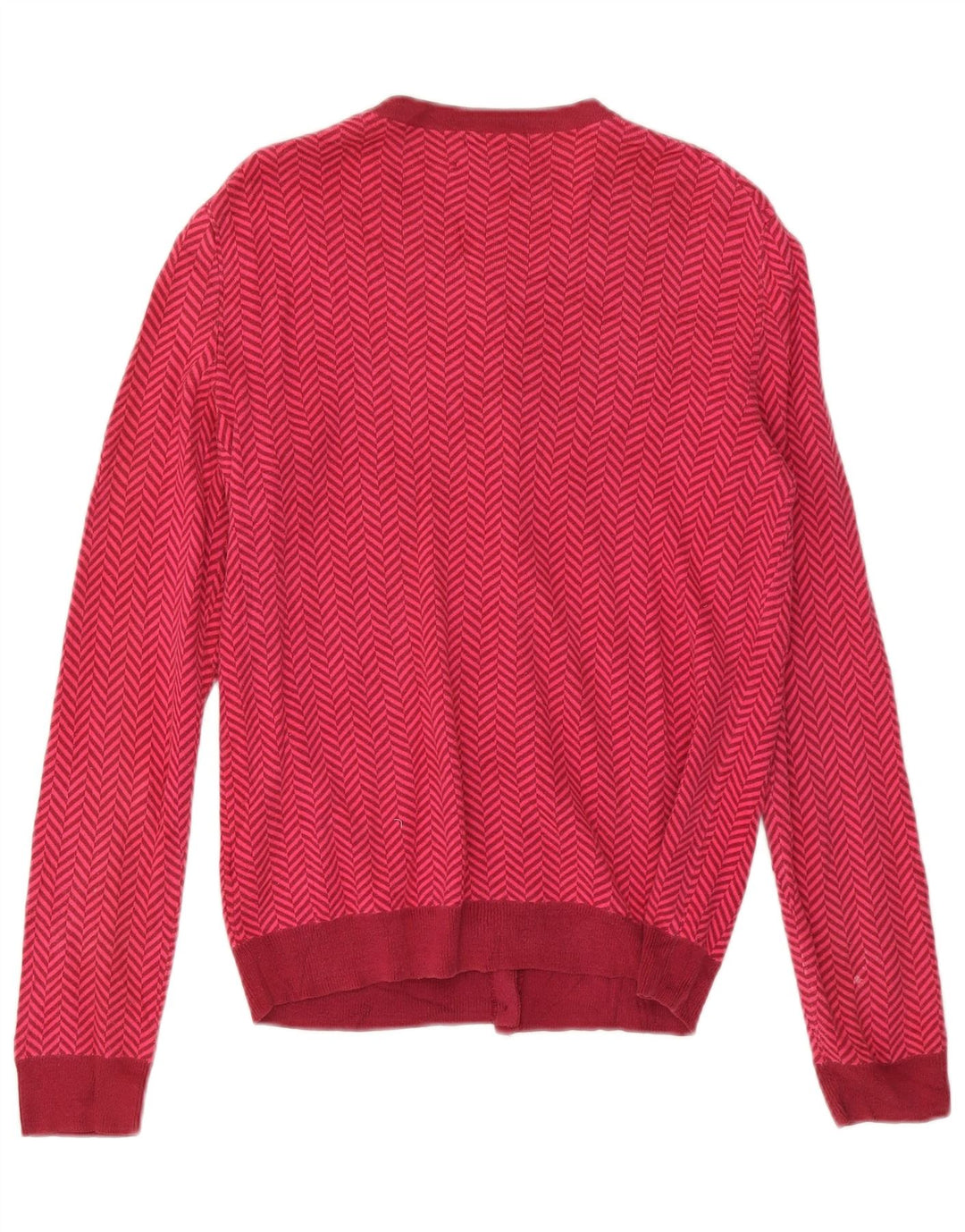 Tommy Hilfiger Γυναικείο πουλόβερ ζακέτα UK 14 Μεσαίο ροζ βαμβακερό ψαροκόκκαλο