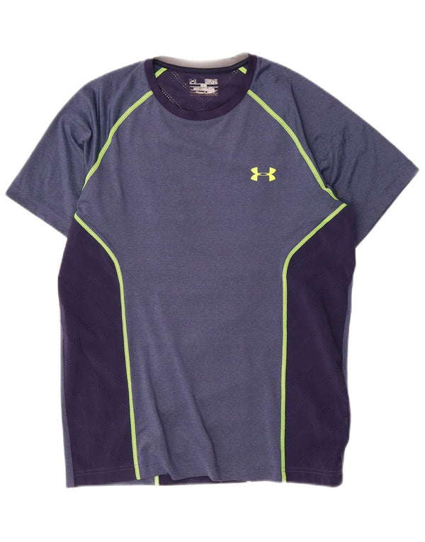 Ανδρικό μπλουζάκι Under Armour Heat Gear Top Medium Navy Blue Colourblock