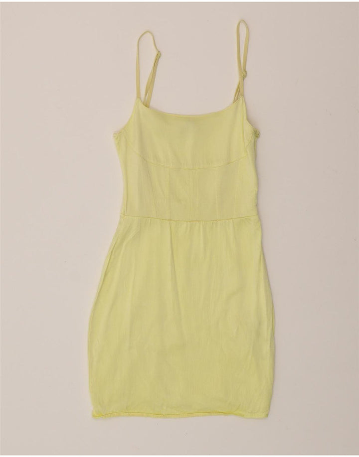 Γυναικείο Slip Dress ZARA UK 8 Μικρή κίτρινη βισκόζη