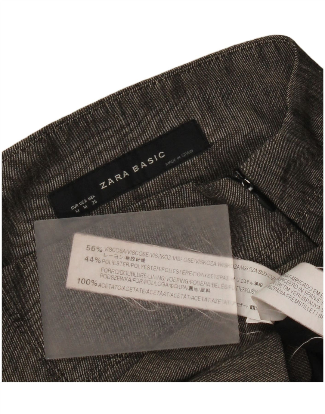 Zara Γυναικεία Pencil Φούστα Medium W28 Γκρι βισκόζη