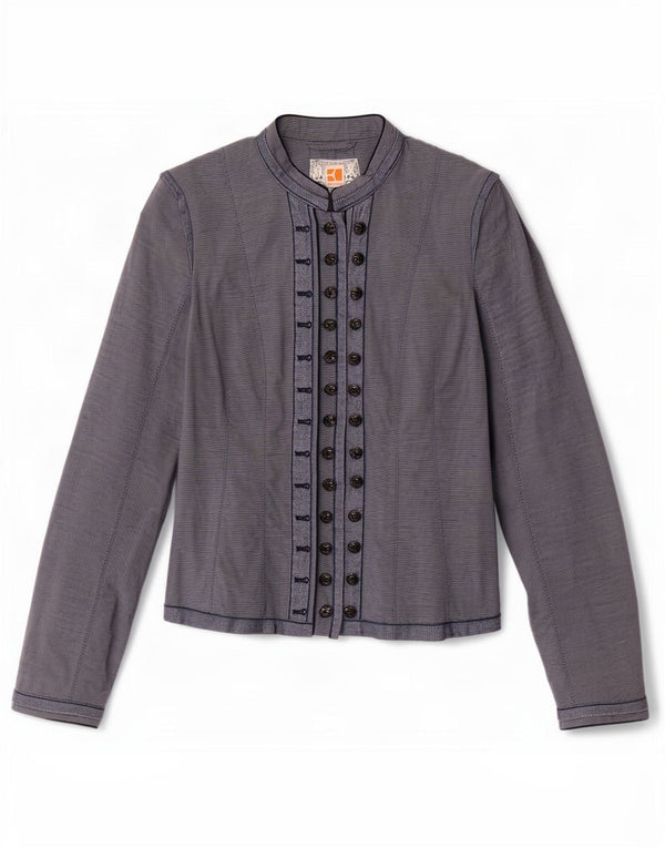 Γυναικείο πουκάμισο Hugo Boss Μπλούζα UK 8 Small Navy Blue Pinstripe Len