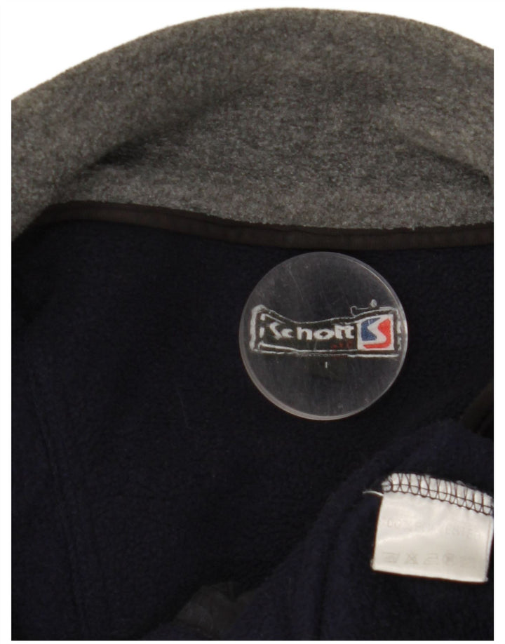 SCHOTT Ανδρικό Fleece Jacket UK 40 Large Navy Blue Polyester