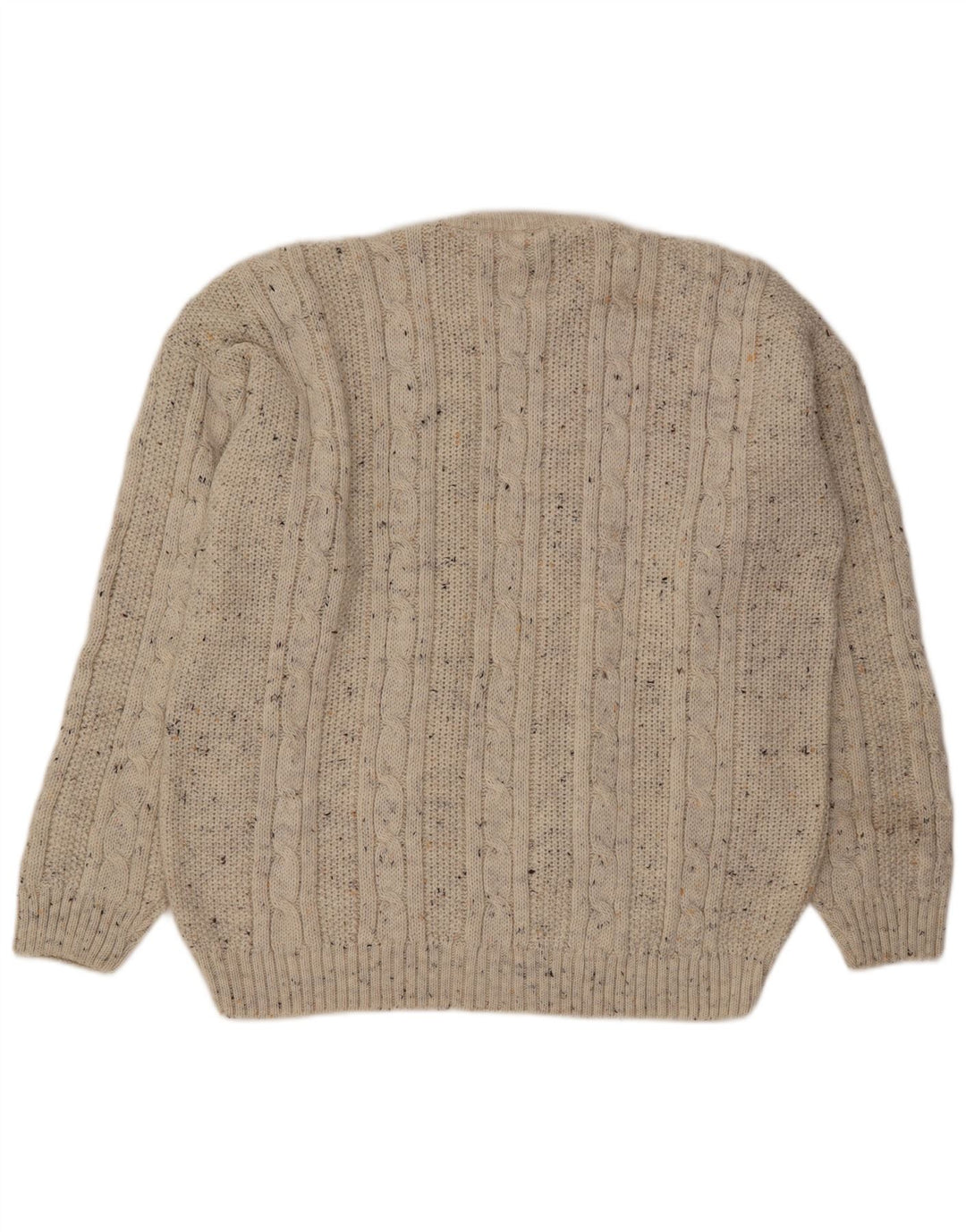 Vintage Ανδρικό πουλόβερ με χαλαρή εφαρμογή Crew με λαιμόκοψη με μεσαίο άσπρο χρώμα