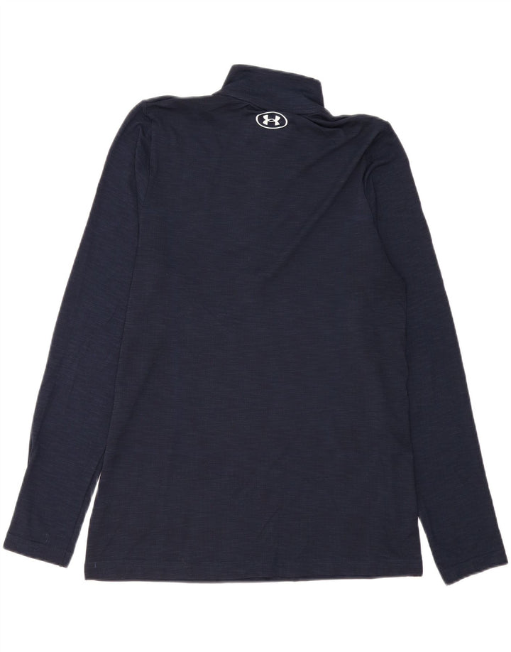 Ανδρική μπλούζα με φερμουάρ UNDER ARMOR με μακρυμάνικο μεσαίο μπλε ναυτικό πολυεστέρας