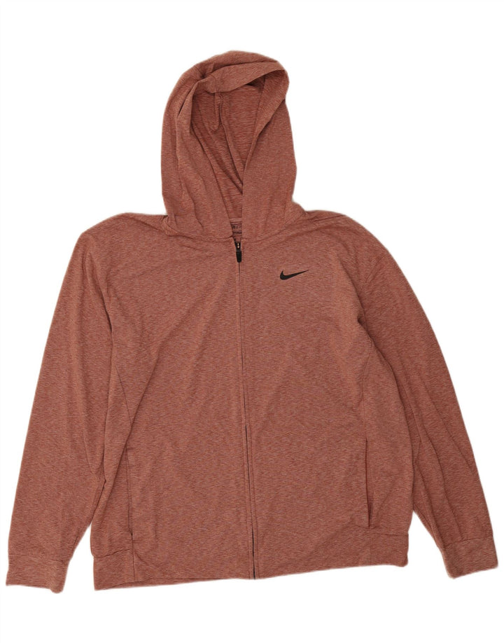 Ανδρικό πουλόβερ Nike με κουκούλα με φερμουάρ Dri Fit Μεγάλο κόκκινο πολυεστέρα