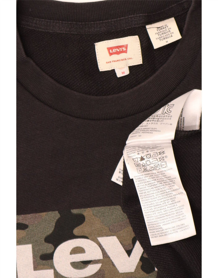 Ανδρικό γραφικό φούτερ Levi's, μεσαίο μαύρο βαμβακερό