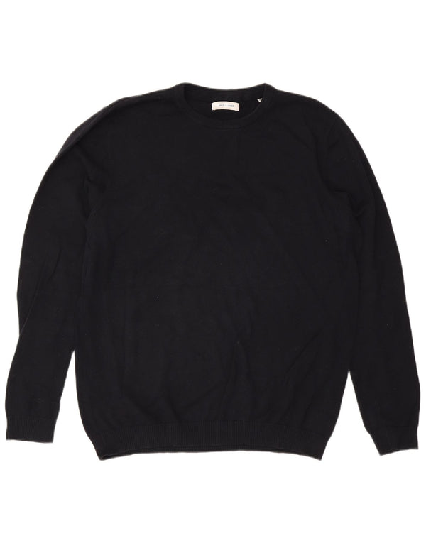 Jack & Jones Ανδρικό πουλόβερ με λαιμόκοψη XL Navy Blue Cotton