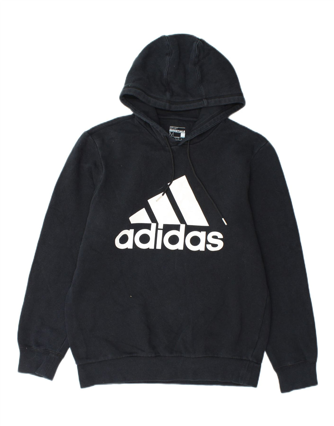 ADIDAS Mens Graphic Hoodie Jumper Medium Black Cotton Vintage Adidas and Second-Hand Adidas from Messina Hembry 