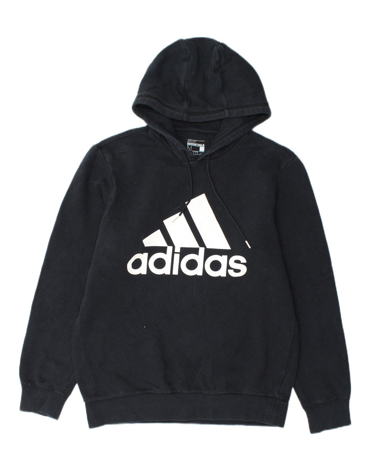 ADIDAS Mens Graphic Hoodie Jumper Medium Black Cotton Vintage Adidas and Second-Hand Adidas from Messina Hembry 