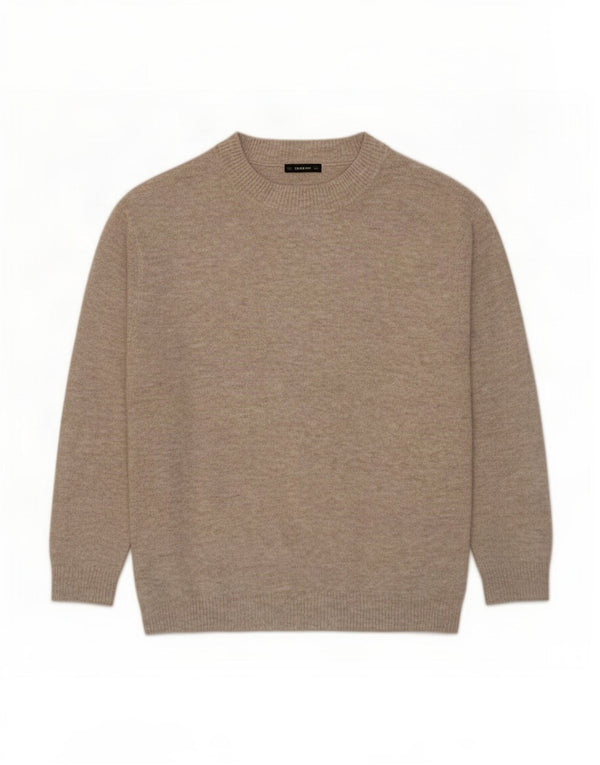Zara γυναικείο πουλόβερ υπερμεγέθη Crew Neck Jumper UK 10 Small Beige Flecked
