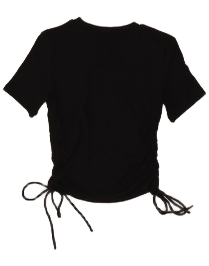 Zara Γυναικεία Μπλούζα Crop Top UK 8 Small Black