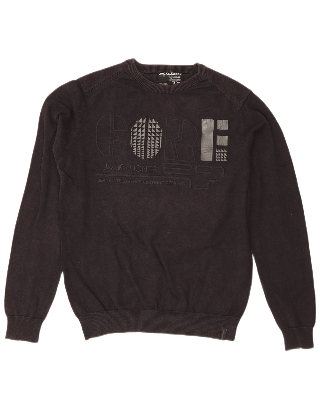 Ανδρικό πουλόβερ Jack & Jones Graphic Regular Fit Crew Neck Jumper Μεσαίο μαύρο