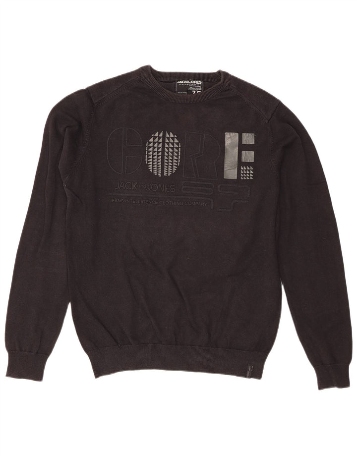 Ανδρικό πουλόβερ Jack & Jones Graphic Regular Fit Crew Neck Jumper Μεσαίο μαύρο