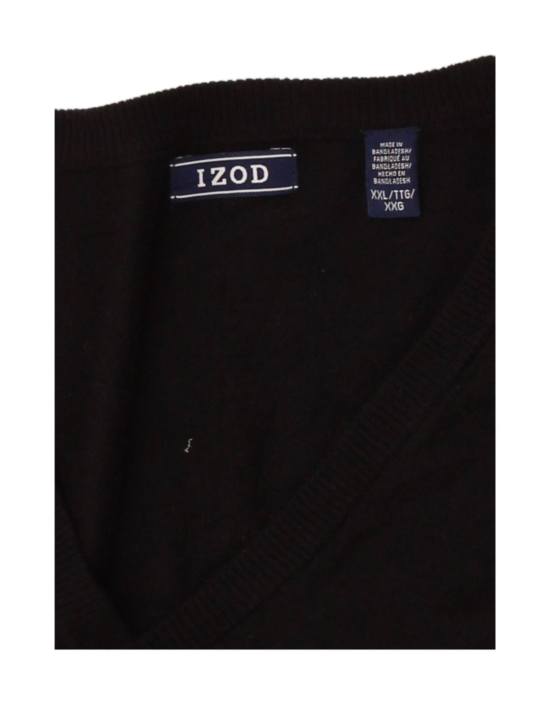 IZOD Mens V-Neck Jumper Sweater 2XL Black Vintage Izod and Second-Hand Izod from Messina Hembry 