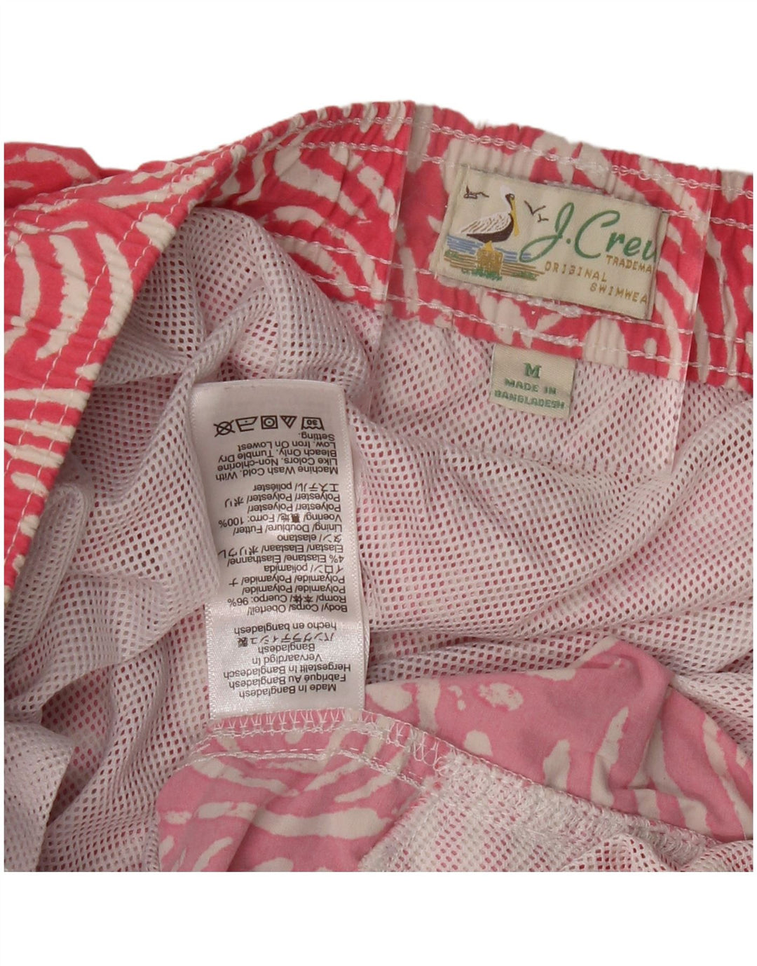 J. CREW Ανδρικό σορτς κολύμβησης Medium Pink Paisley Polyamide