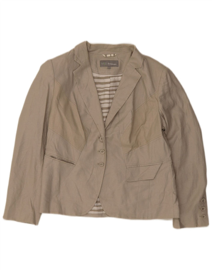 Marks & Spencer Γυναικείο Μπουφάν Blazer με 3 κουμπιά UK 16 Large Green Flax