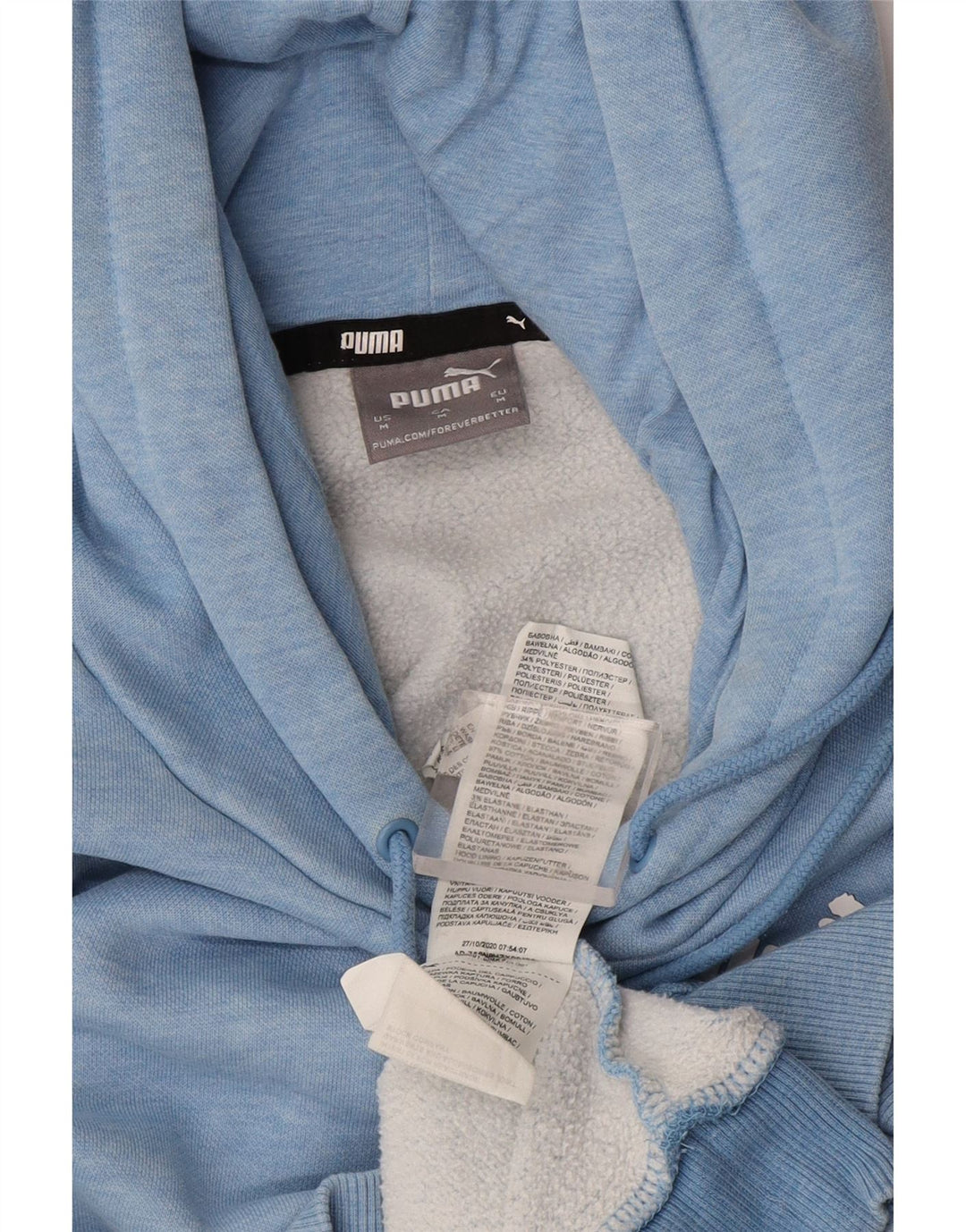 Ανδρικό φούτερ με κουκούλα Puma, βαμβακερό μεσαίο μπλε φλιτζάνι