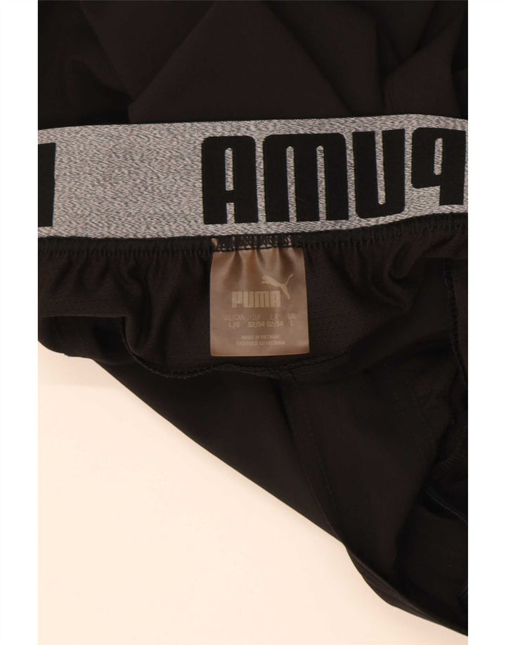 Ανδρικό γραφικό αθλητικό σορτς Puma μεγάλο μαύρο πολυεστέρα