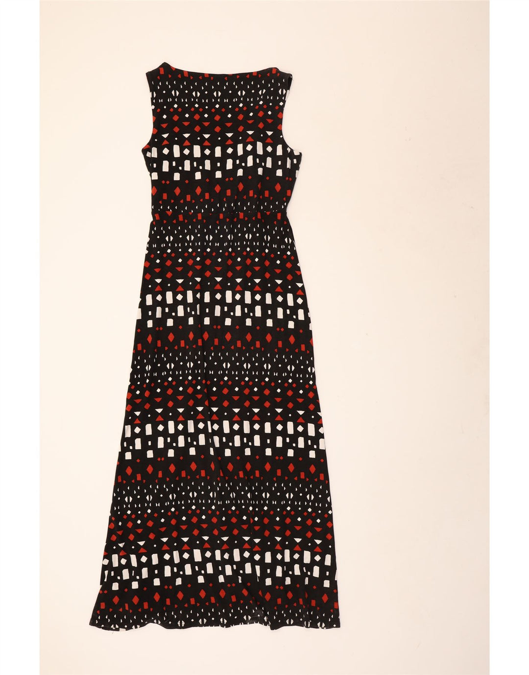Jasper Conran Γυναικείο Αμάνικο Maxi Φόρεμα UK 12 Medium Black Geometric