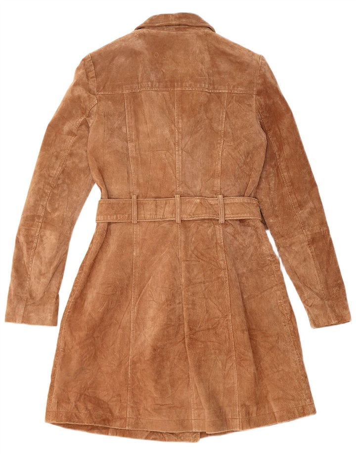 Γυναικείο παλτό Mango Suede UK 12 Δερμάτινο μεσαίο καφέ