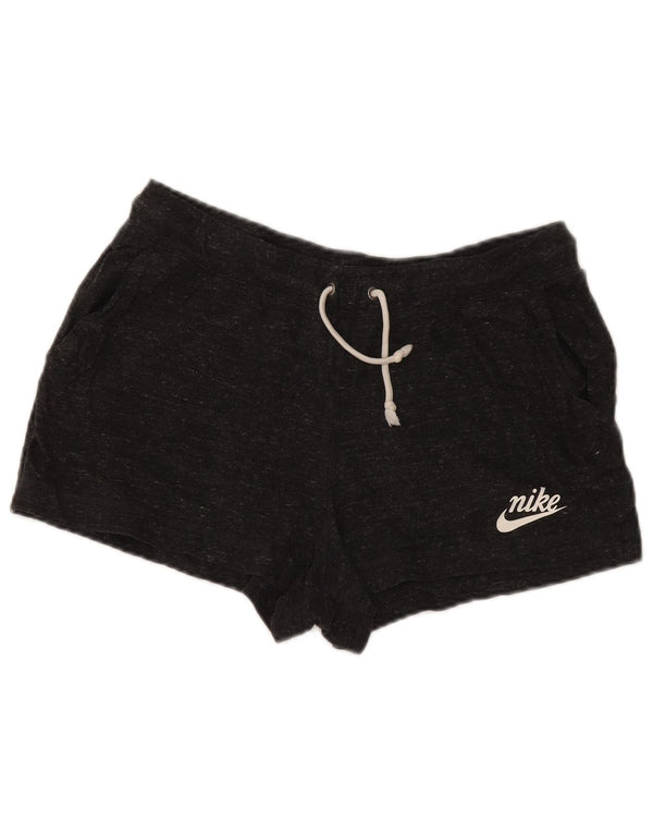 NIKE Womens Sport Shorts UK 16 Large  Grey Cotton