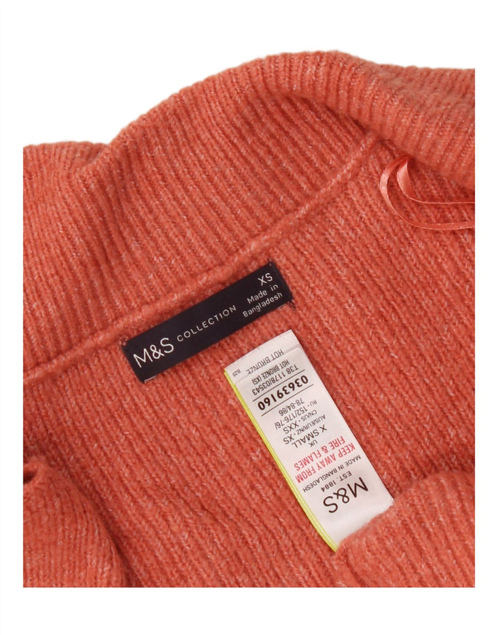 Marks & Spencer Γυναικείο πουλόβερ με ζακέτα μεγάλου μεγέθους UK 6 XS Orange