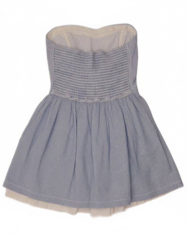 Superdry Γυναικείο Αμάνικο Τοπ UK 8 Μικρό Μπλε Βαμβακερό ριγέ