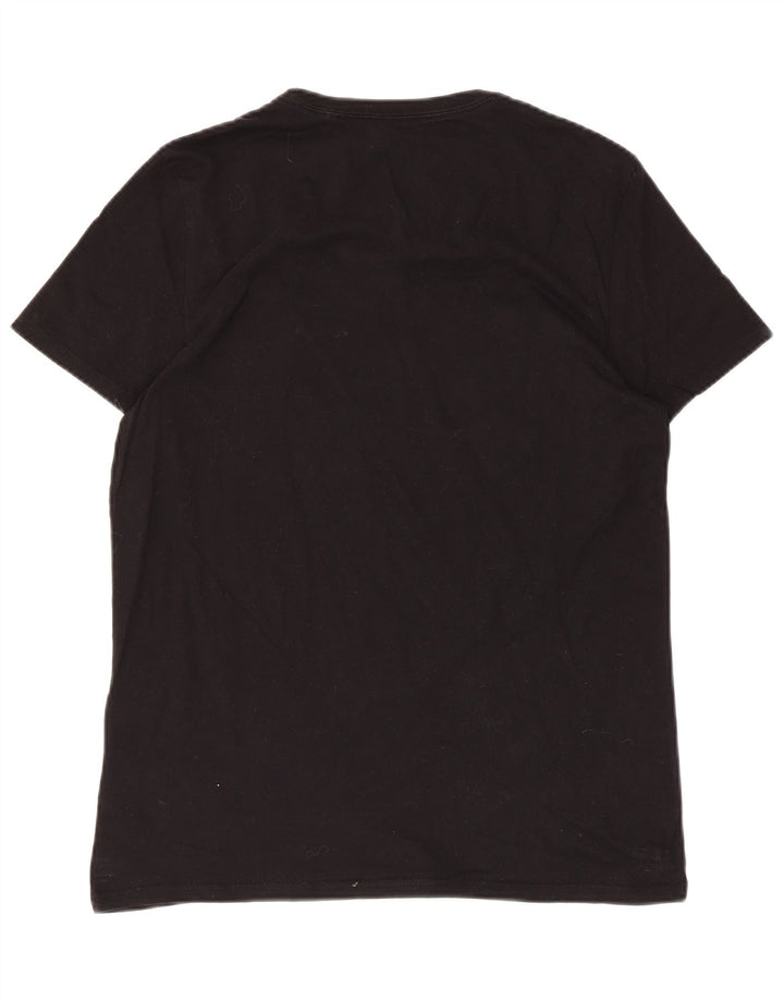 Ανδρικό γραφικό T-Shirt GUESS Top Μεσαίο μαύρο βαμβακερό
