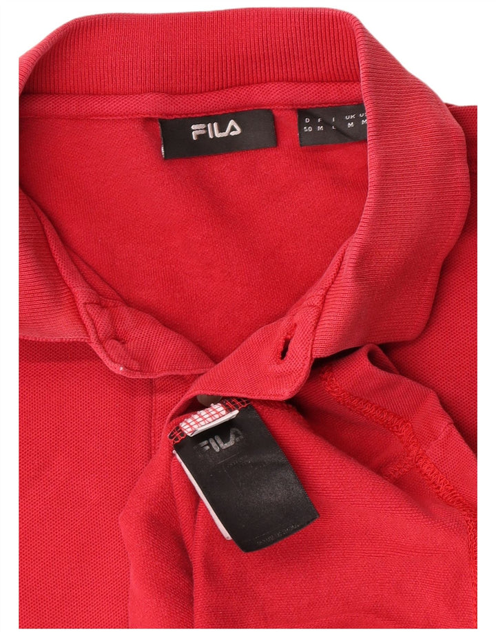 Ανδρικό πουκάμισο πόλο Fila, μεσαίο κόκκινο βαμβακερό