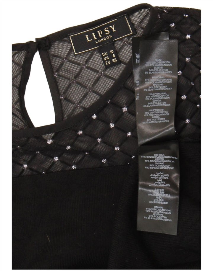Γυναικεία μακρυμάνικη μπλούζα Lipsy Top UK 10 Small Black Viscose